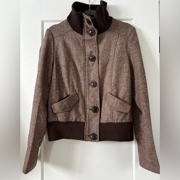 Delias Wool Ronnie Herring Brown Bomber Jacket NWT! dELiA*S - Picture 1 of 12